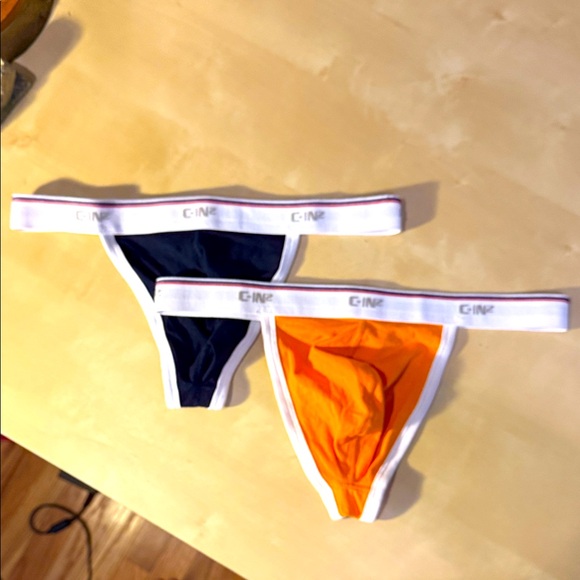 C-IN2 Navy and Orange thongs both large SOLD - Picture 1 of 3